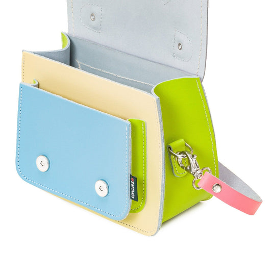 Handmade Leather Micro Satchel – Pastel Kaleidoscope