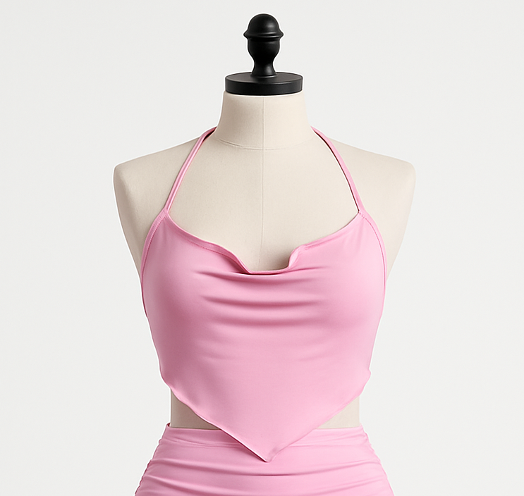 Pink Summer Pleated Skirt Set