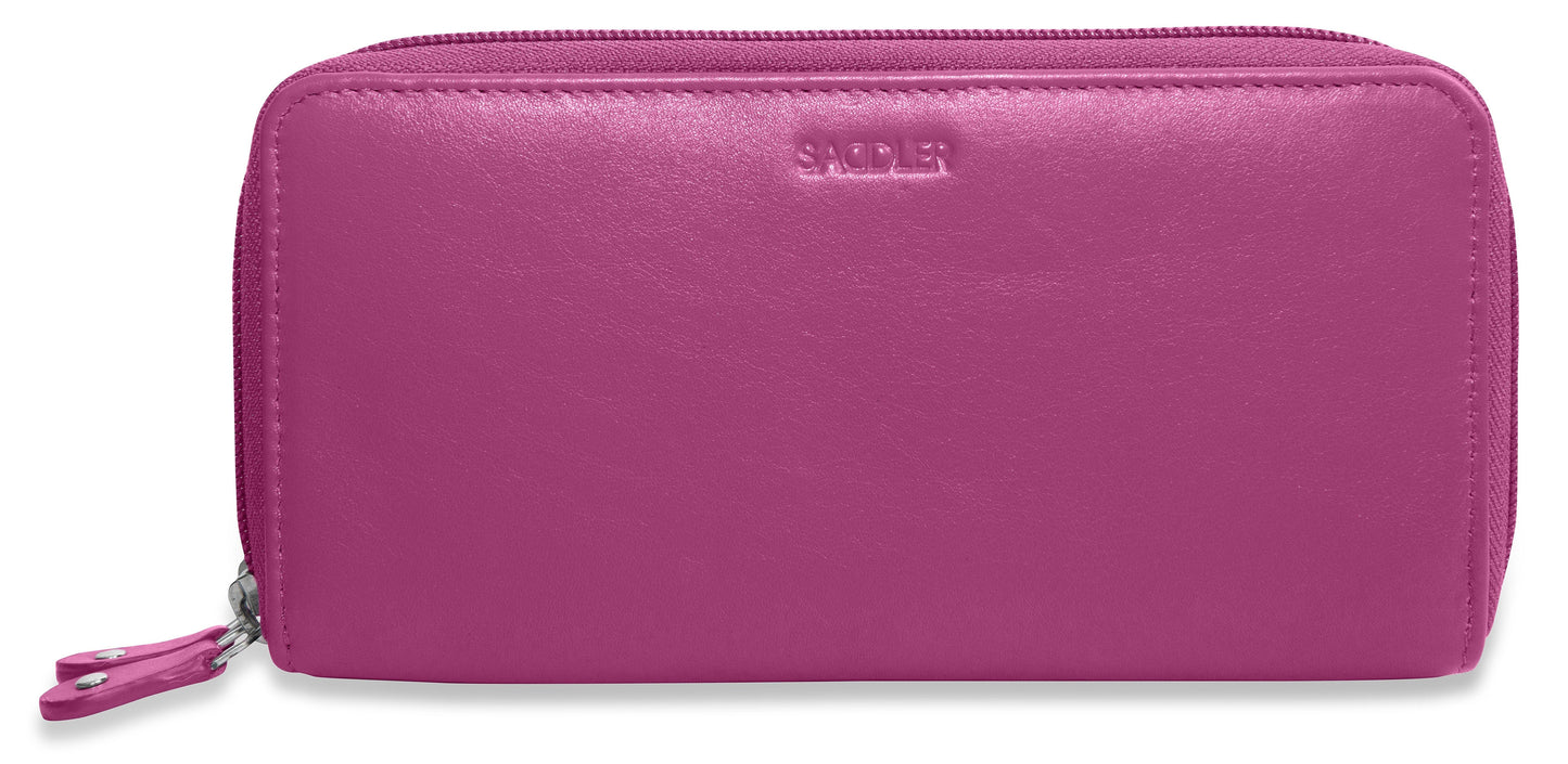 Gabriella RFID Leather Double Zip Around Purse