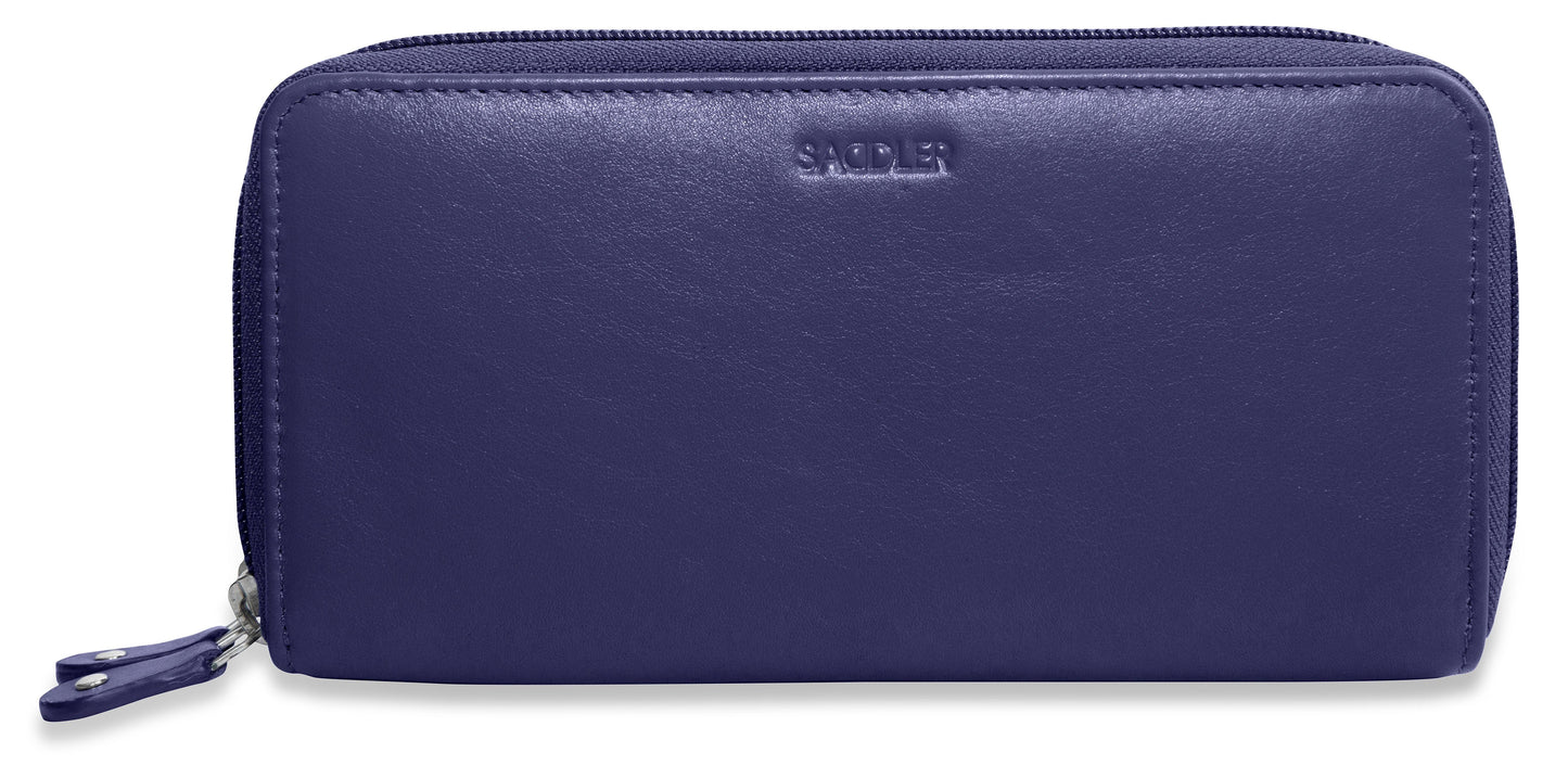 Gabriella RFID Leather Double Zip Around Purse