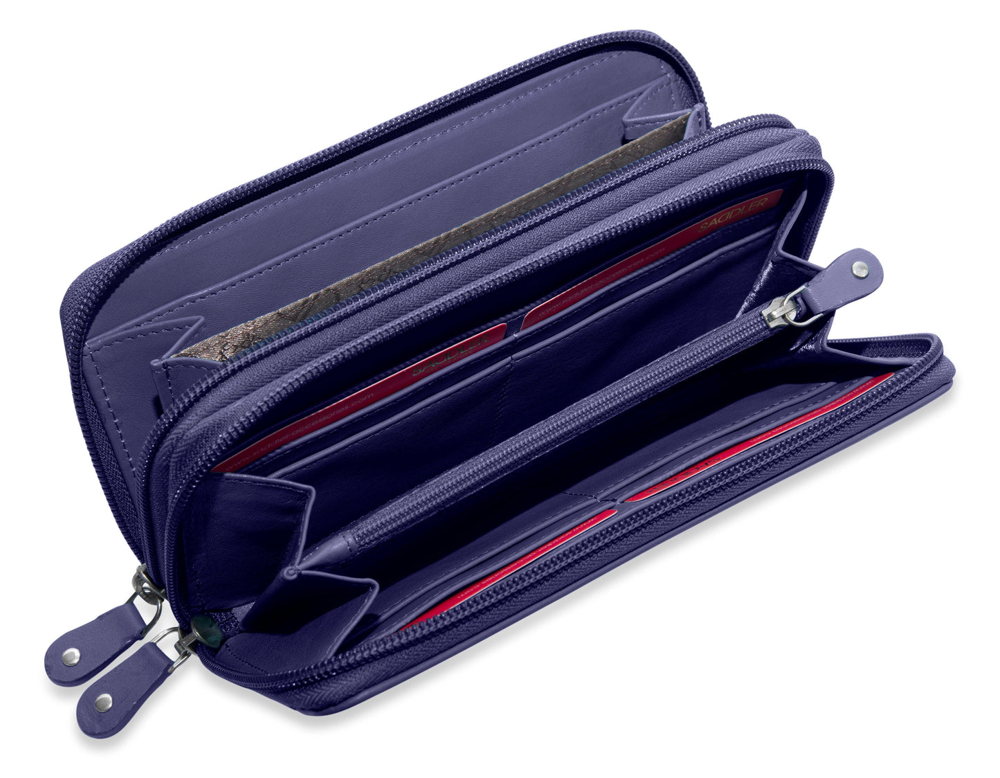 Gabriella RFID Leather Double Zip Around Purse