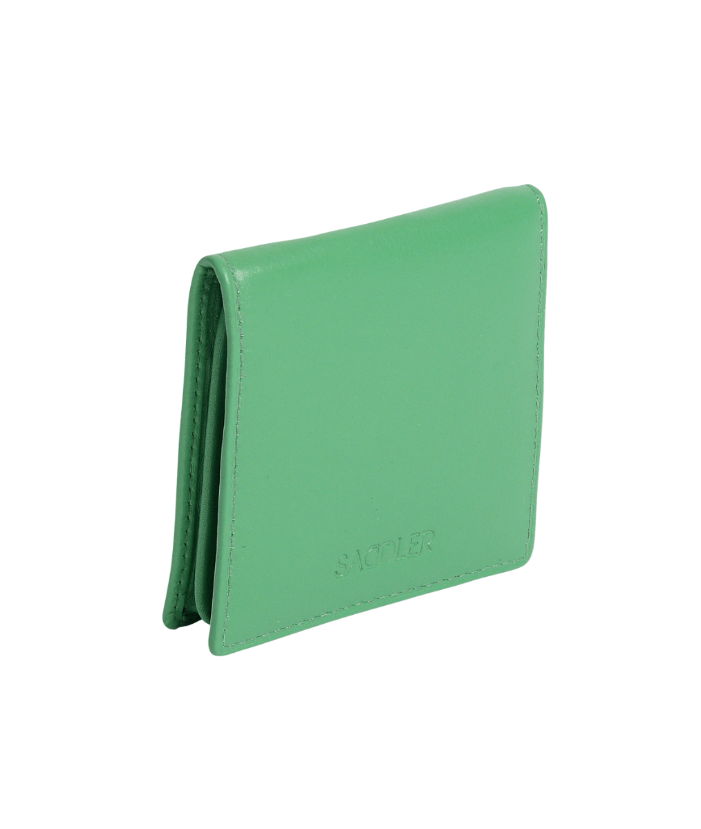 Green wallet on a white background