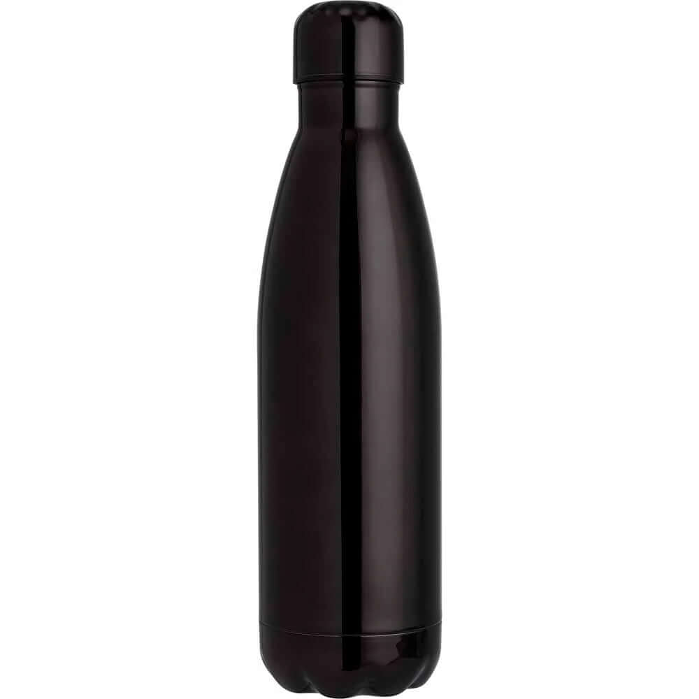 Black insulated bottle on a white background
