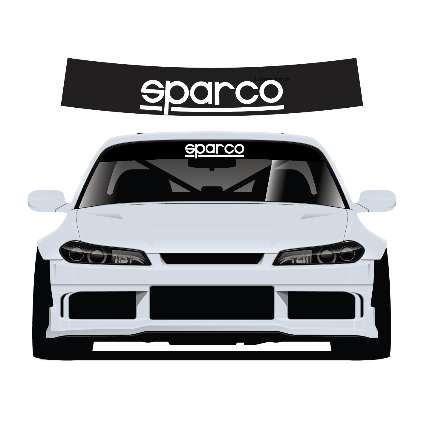 Sparco Custom Vinyl Sunstrip - Universal Fit 140cm/150cm/160cm