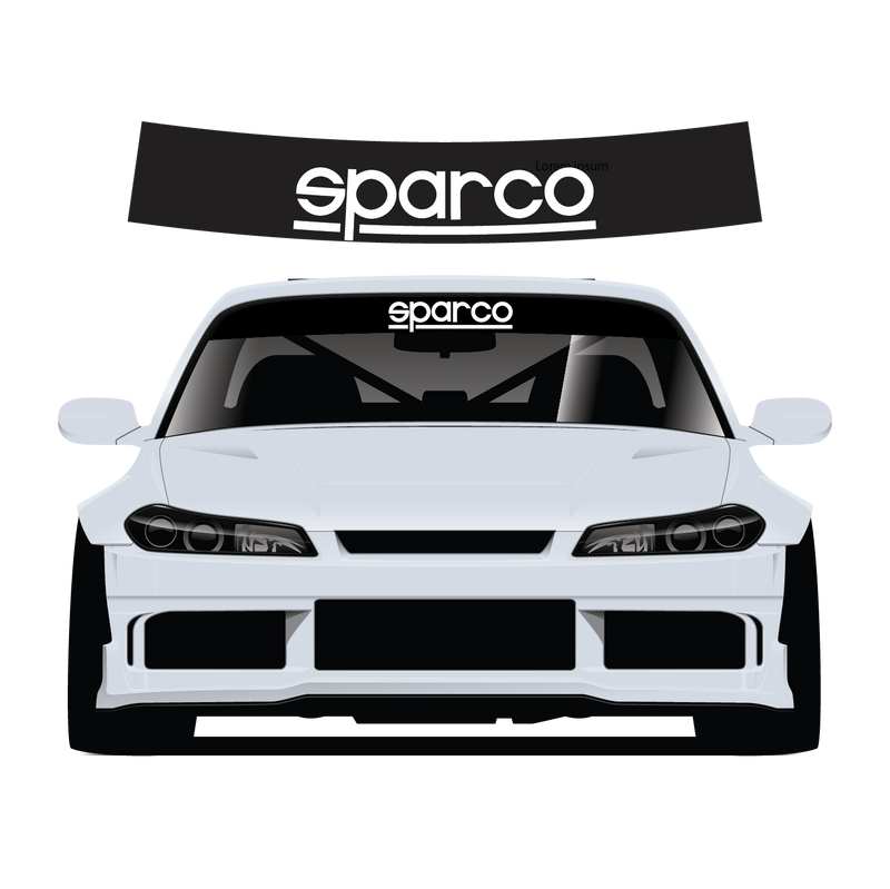 Sparco Custom Vinyl Sunstrip – Universal Fit 140cm 150cm 160cm - Bascora