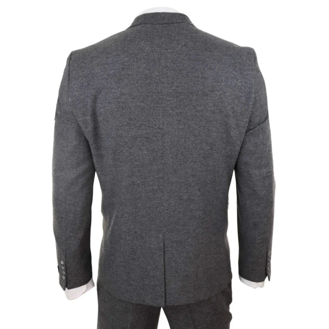 Men's Wool Tweed 3 Piece Authentic 1920s Classic Suit with Four-Pocket Waistcoat