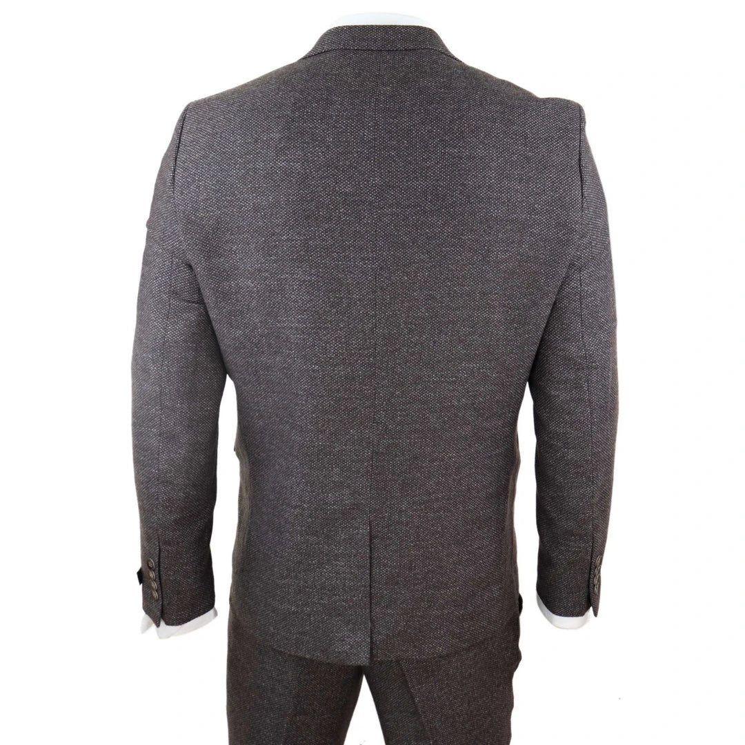 Men's Wool 3 Piece Double Breasted Waistcoat Tweed 1920s Suit