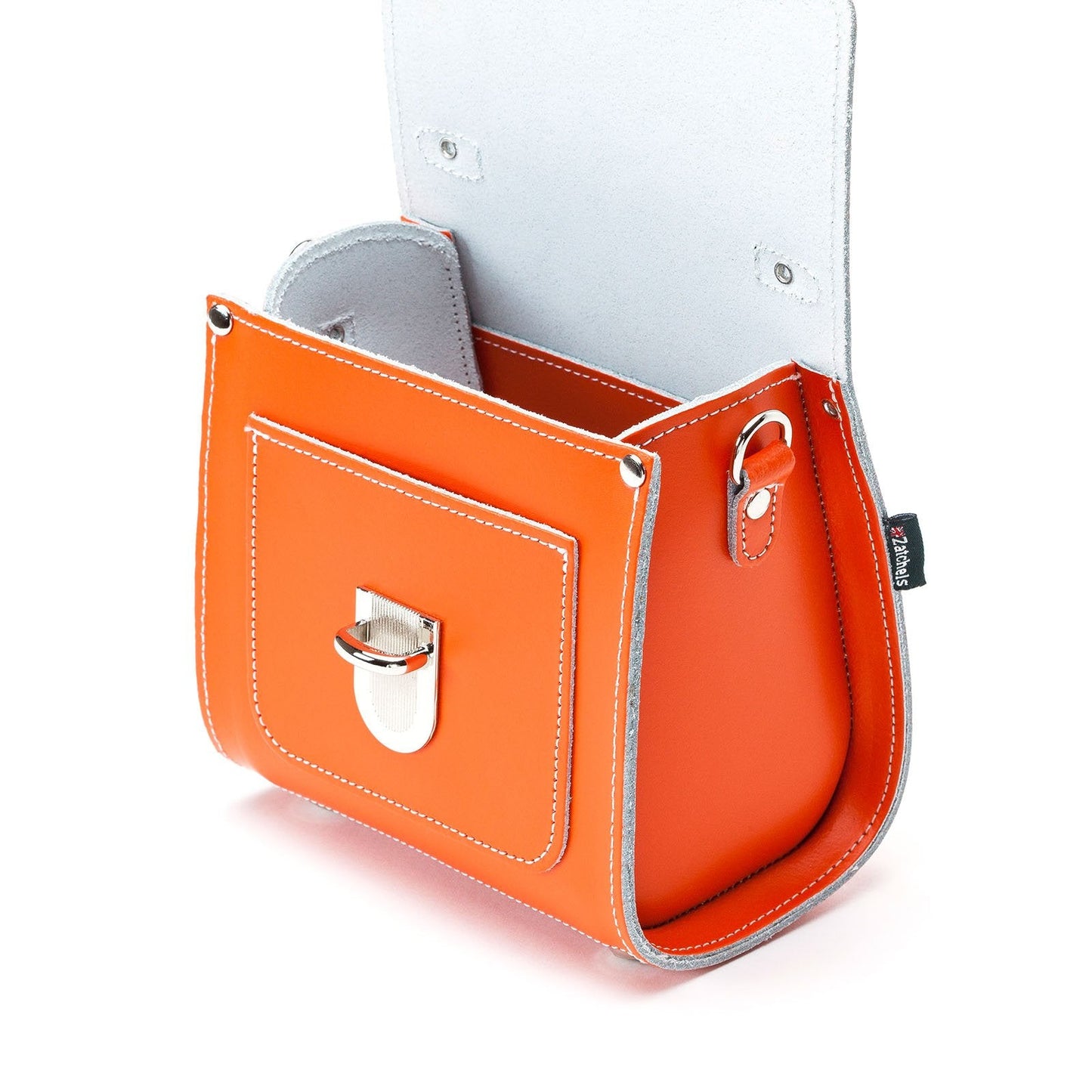 Handmade Leather Sugarcube Handbag – Orange