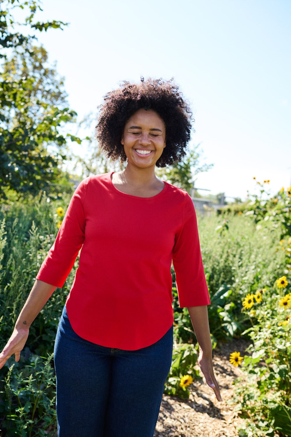 The Three-Quarter β Fairtrade Organic Cotton Tee - Bascora