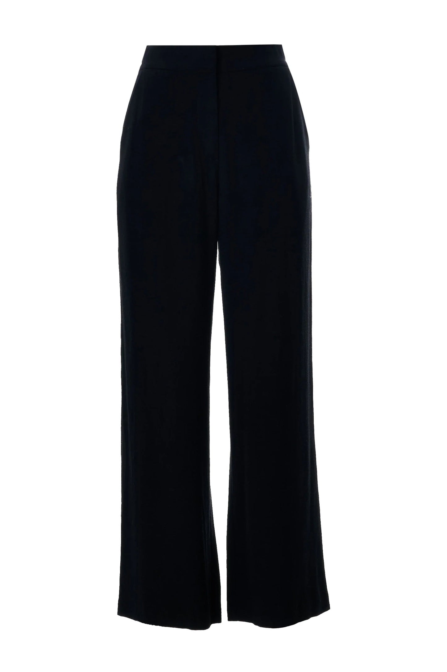Tilde Linen Mix Straight Leg Trousers - Black - Bascora