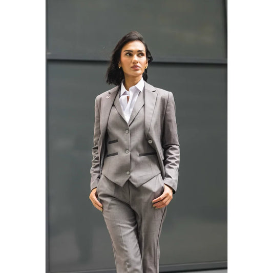 Women's 3 Piece Plain Grey Suit