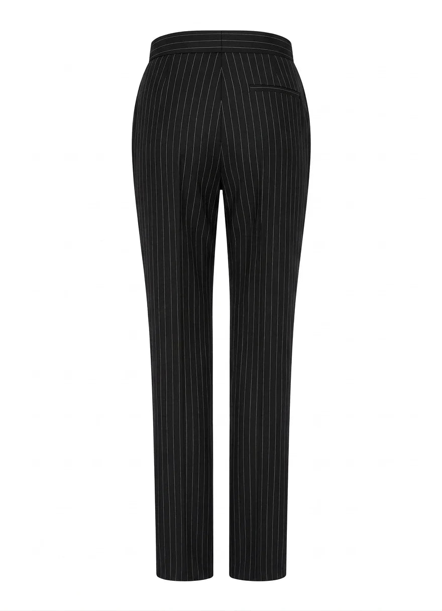 Women's 3 Piece Black Pinstripe Tailored Suit by TruClothing