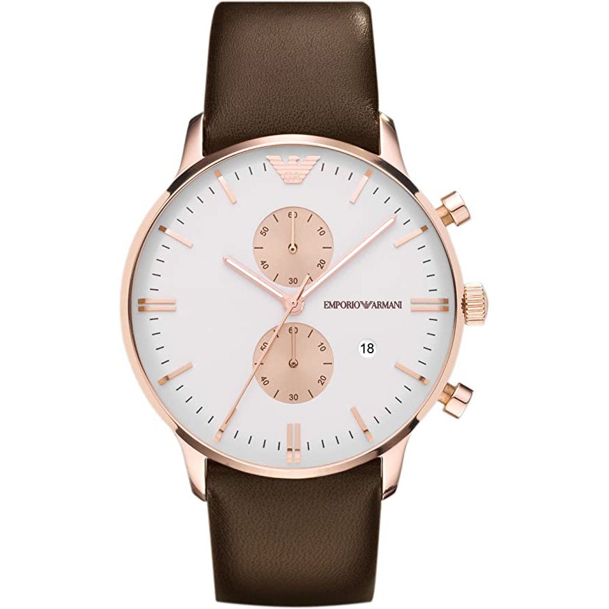 Emporio Armani AR0398 Men's Rose Gold Chronograph Watch