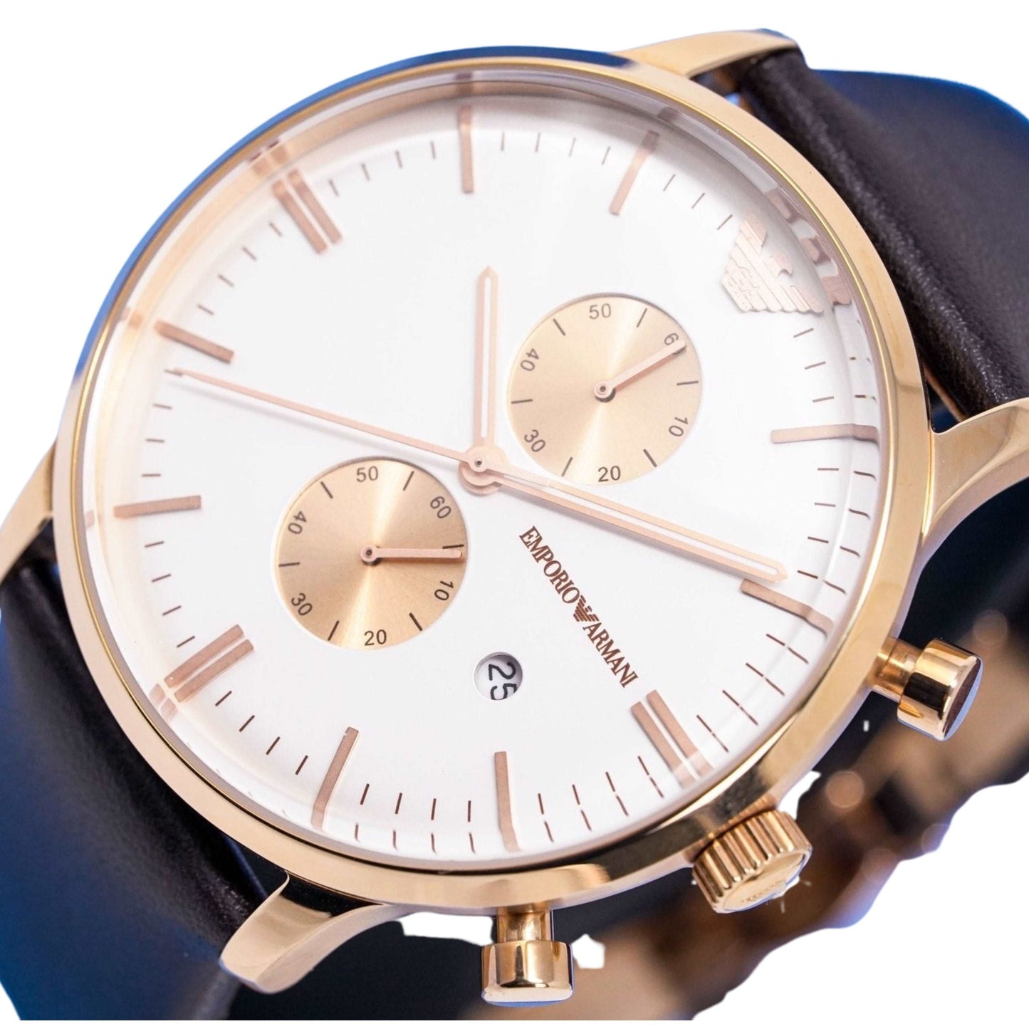 Emporio Armani AR0398 Men's Rose Gold Chronograph Watch