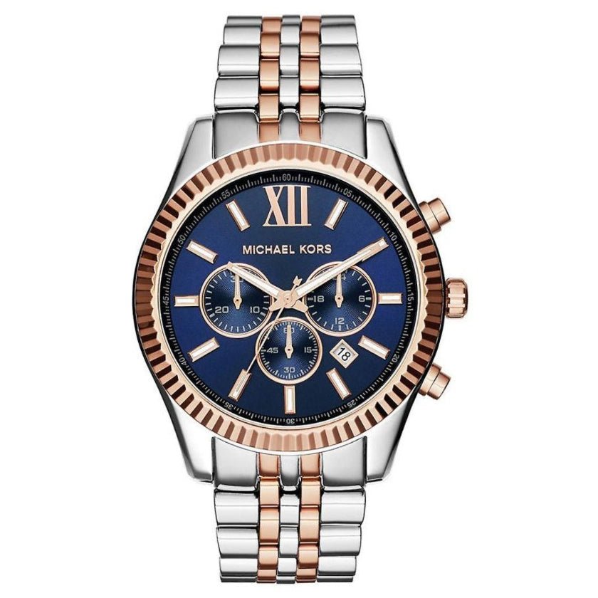 Michael Kors MK8412 Men's Lexington Two-Tone Blue Chronograph Watch
