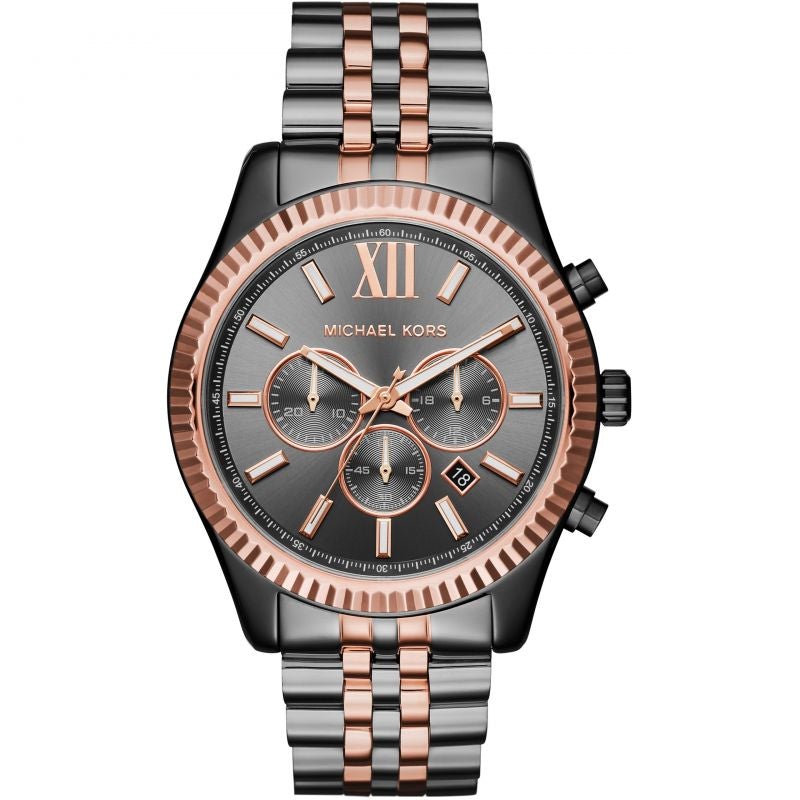 Michael Kors MK8561 Men's Lexington Dark Two-Tone Chronograph Watch