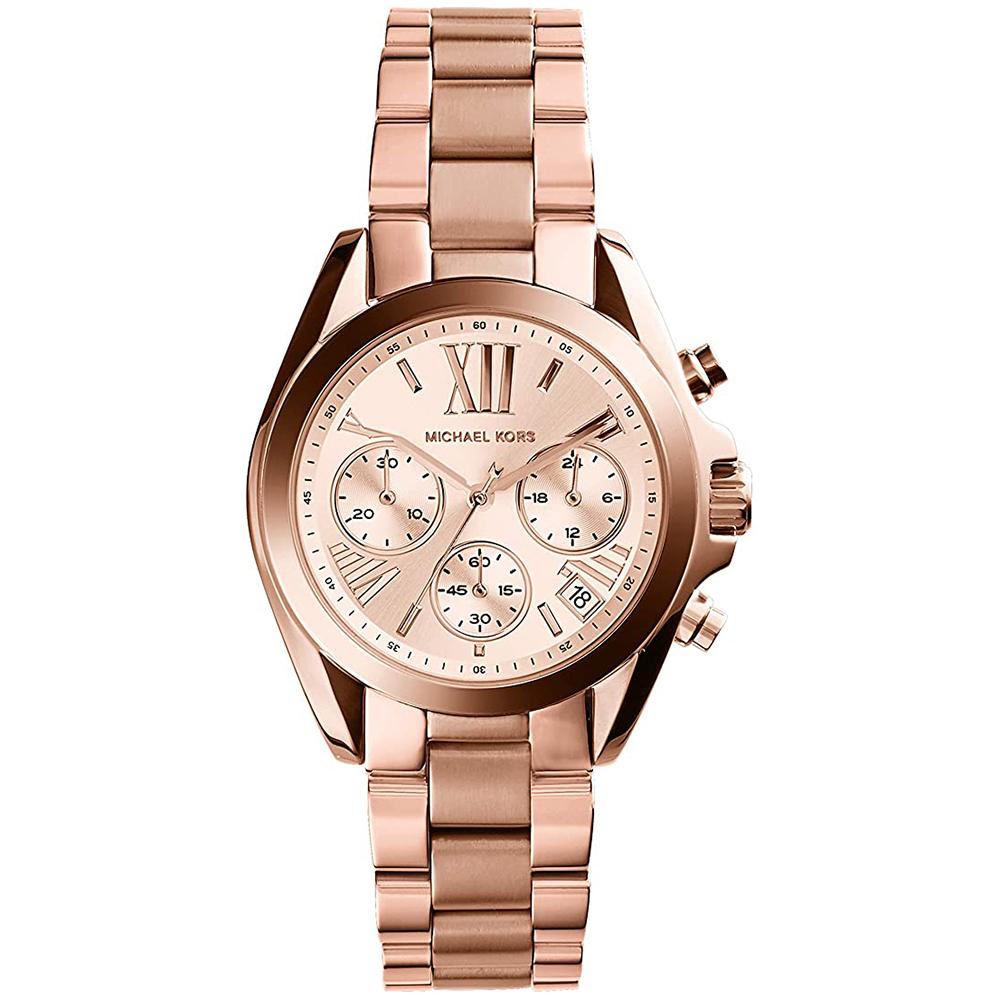 Michael Kors MK5799 Ladies Bradshaw Mini Rose Gold Chronograph Watch