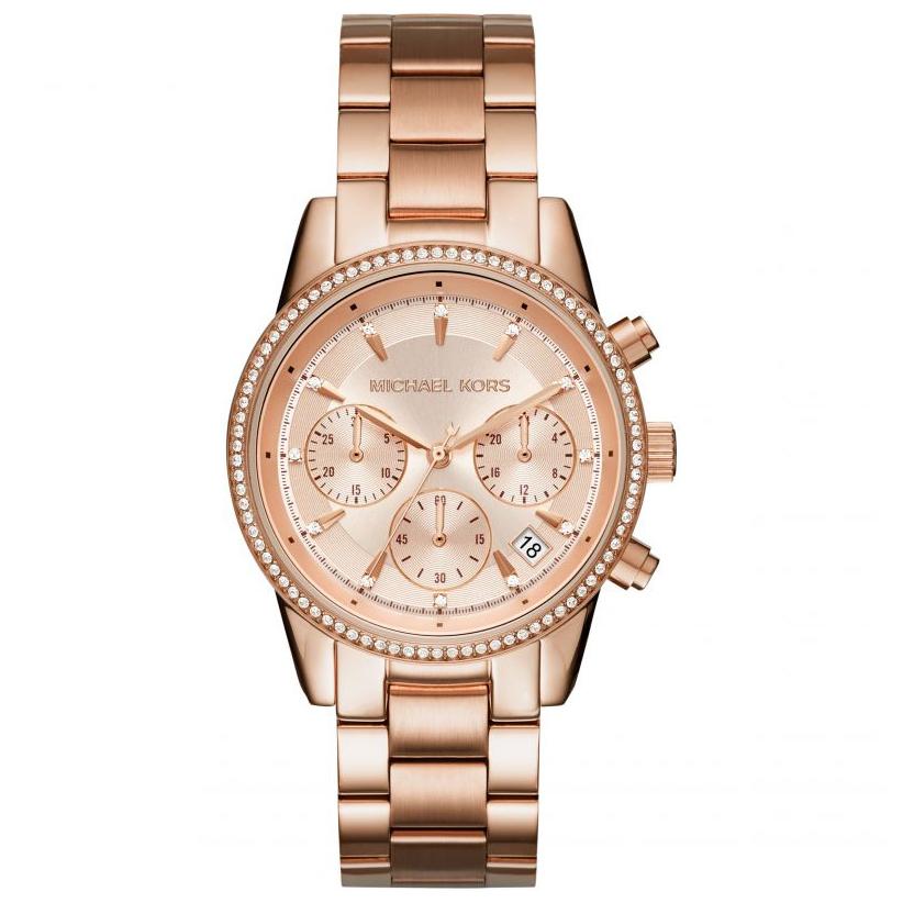 Michael Kors MK6357 Ladies RITZ Rose Gold Chronograph Watch