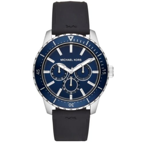 Michael Kors MK7160 Men's Cunningham Black Silicone Blue Dial Watch