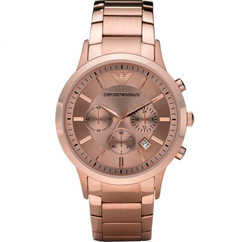Reloj cronógrafo Emporio Armani AR2452 en oro rosa para hombre