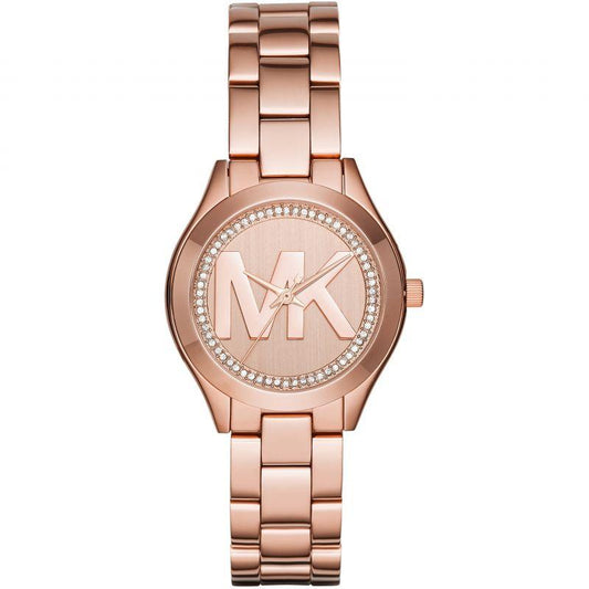Reloj Michael Kors MK3549 para mujer, mini reloj fino Runway en oro rosa