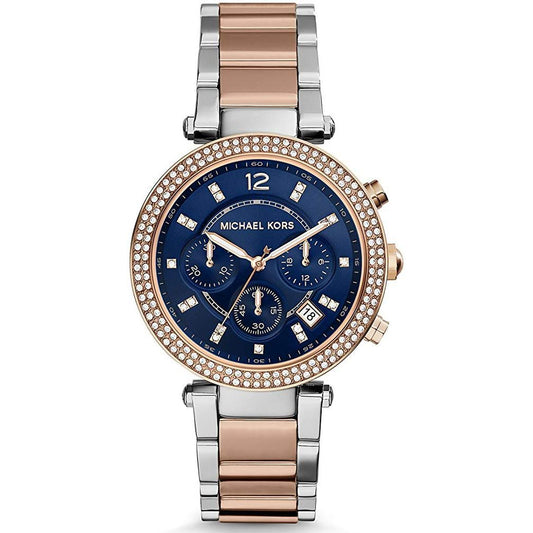 Reloj cronógrafo Michael Kors MK6141 Parker para mujer en oro rosa