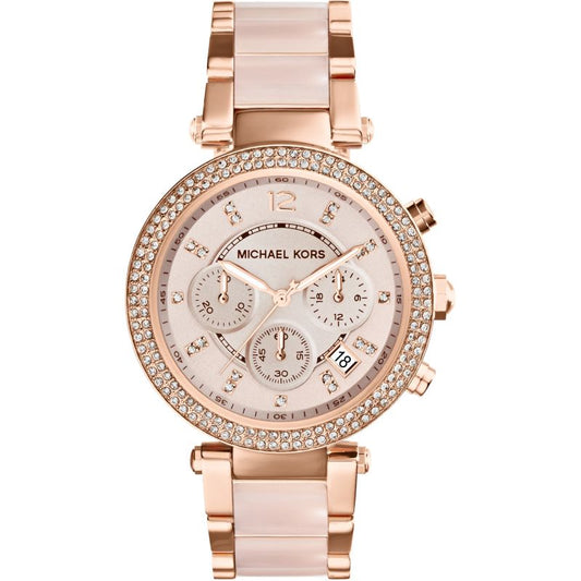 Reloj cronógrafo Michael Kors MK5896 Parker para mujer en oro rosa