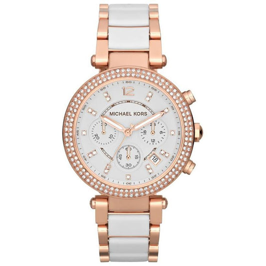 Reloj cronógrafo Michael Kors MK5774 Parker para mujer en oro rosa