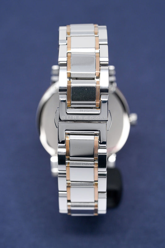 Reloj unisex Burberry The City de 38 mm en dos tonos de oro rosa BU9006