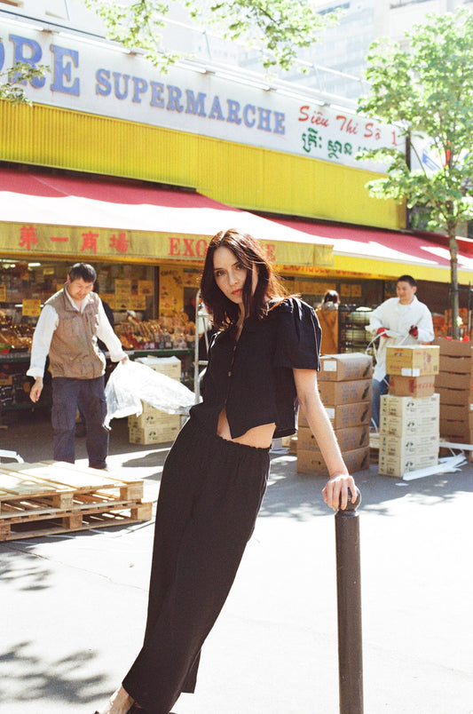 Má + Lin Maya Linen Trousers - Black