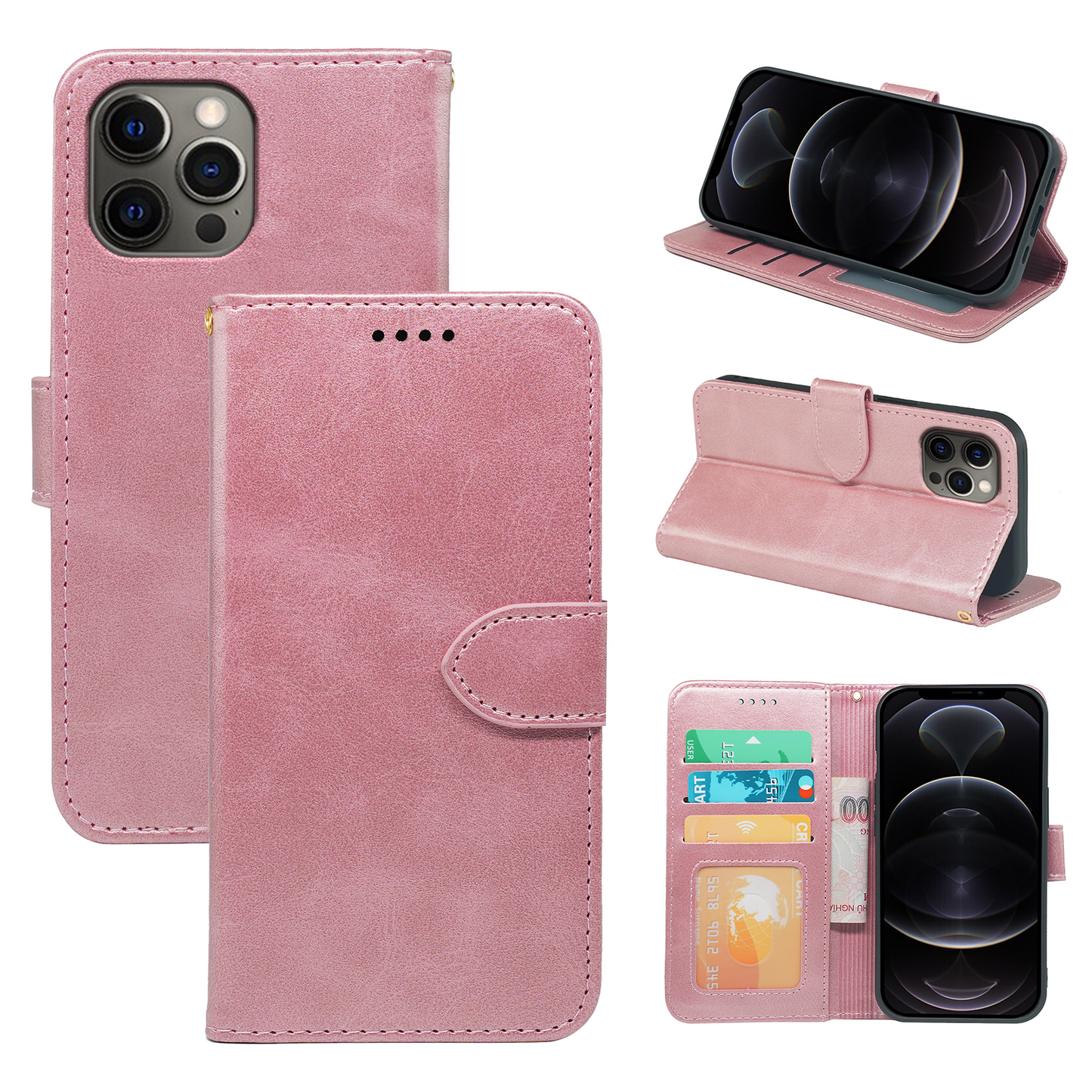 iPhone 14 Series Book Flip Case Leather Wallet