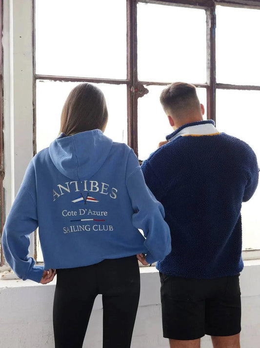 Antibes Heavyweight Hoodie Blue - Bascora