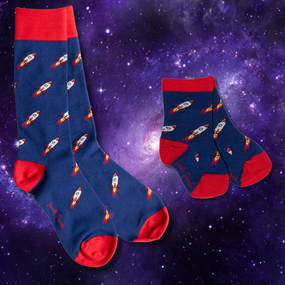 Rocket Matching Bamboo Socks – Adult & Child