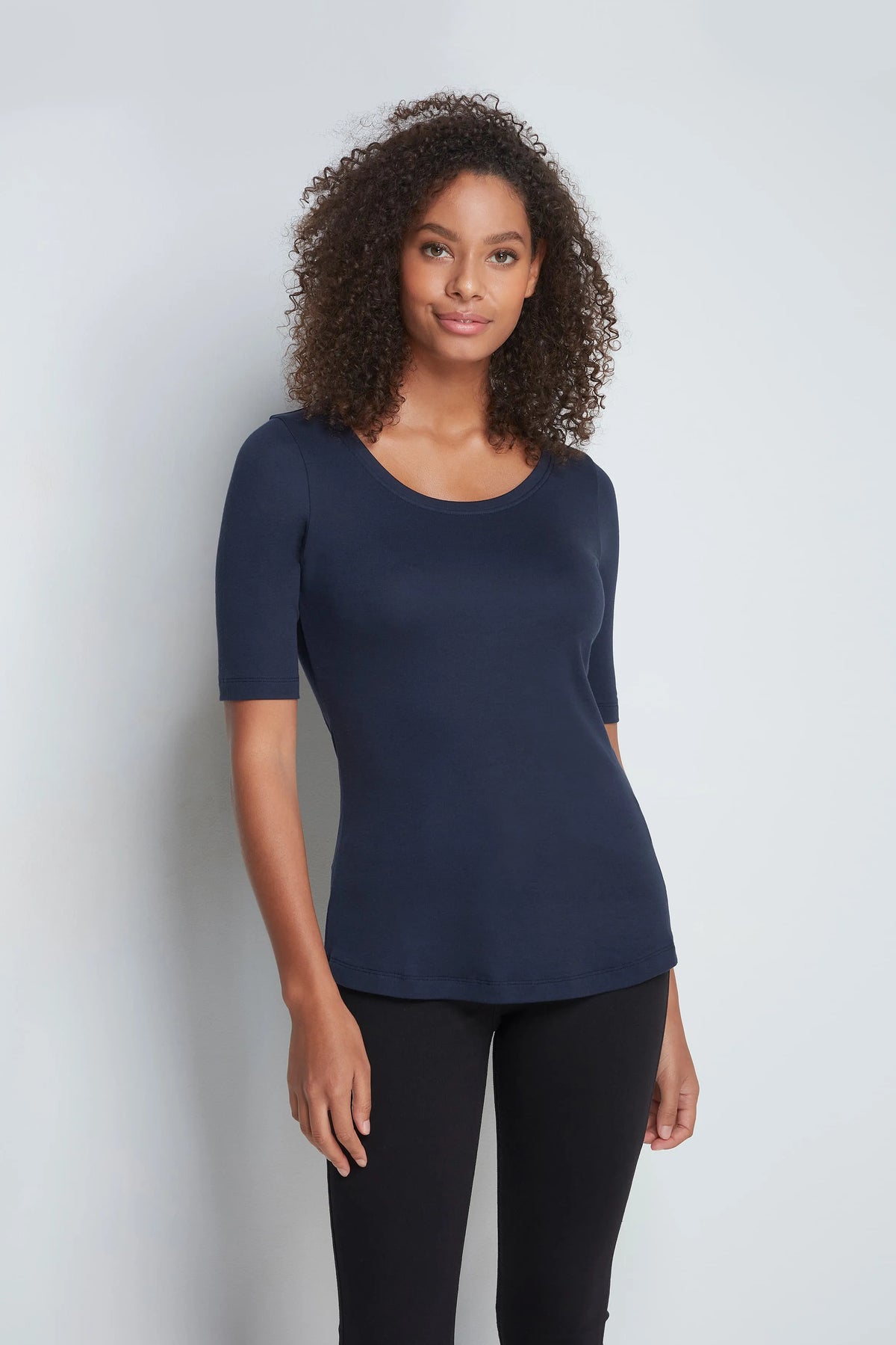 Lavender Hill Clothing Half Sleeve Cotton Modal Scoop Neck T-Shirt