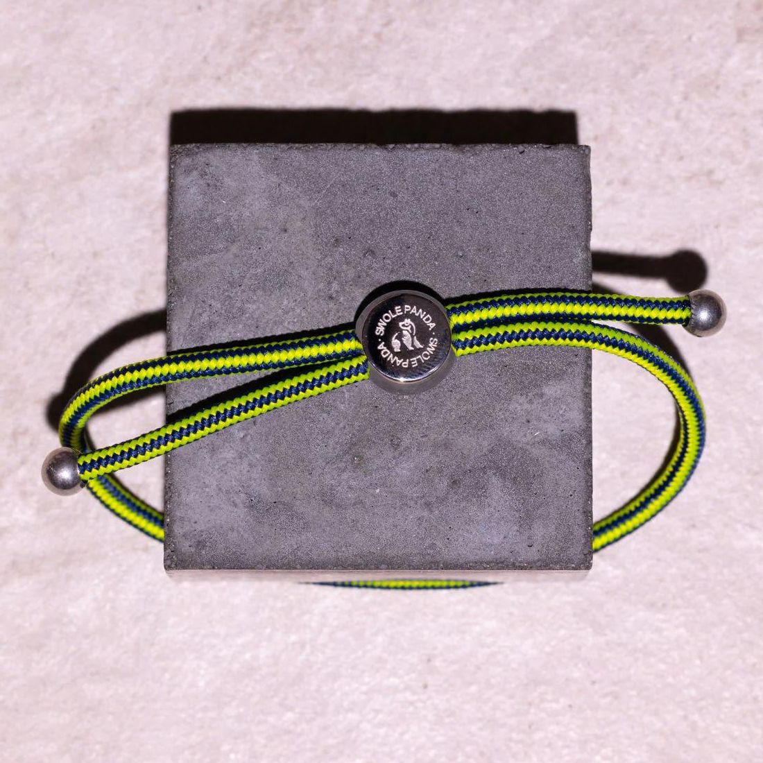 Swole Panda Rope Bracelet in Lime Green Stripe