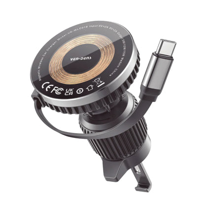 360° Rotation Magnetic Wireless Car Charger with USB-C Cable