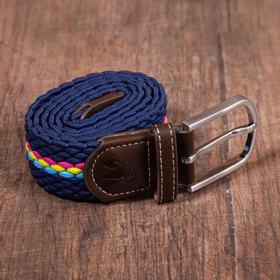 Swole Panda Woven Belt in Neon Fine Stripe