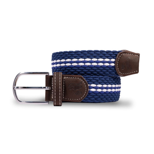 Swole Panda Woven Belt in White Fine Stripe