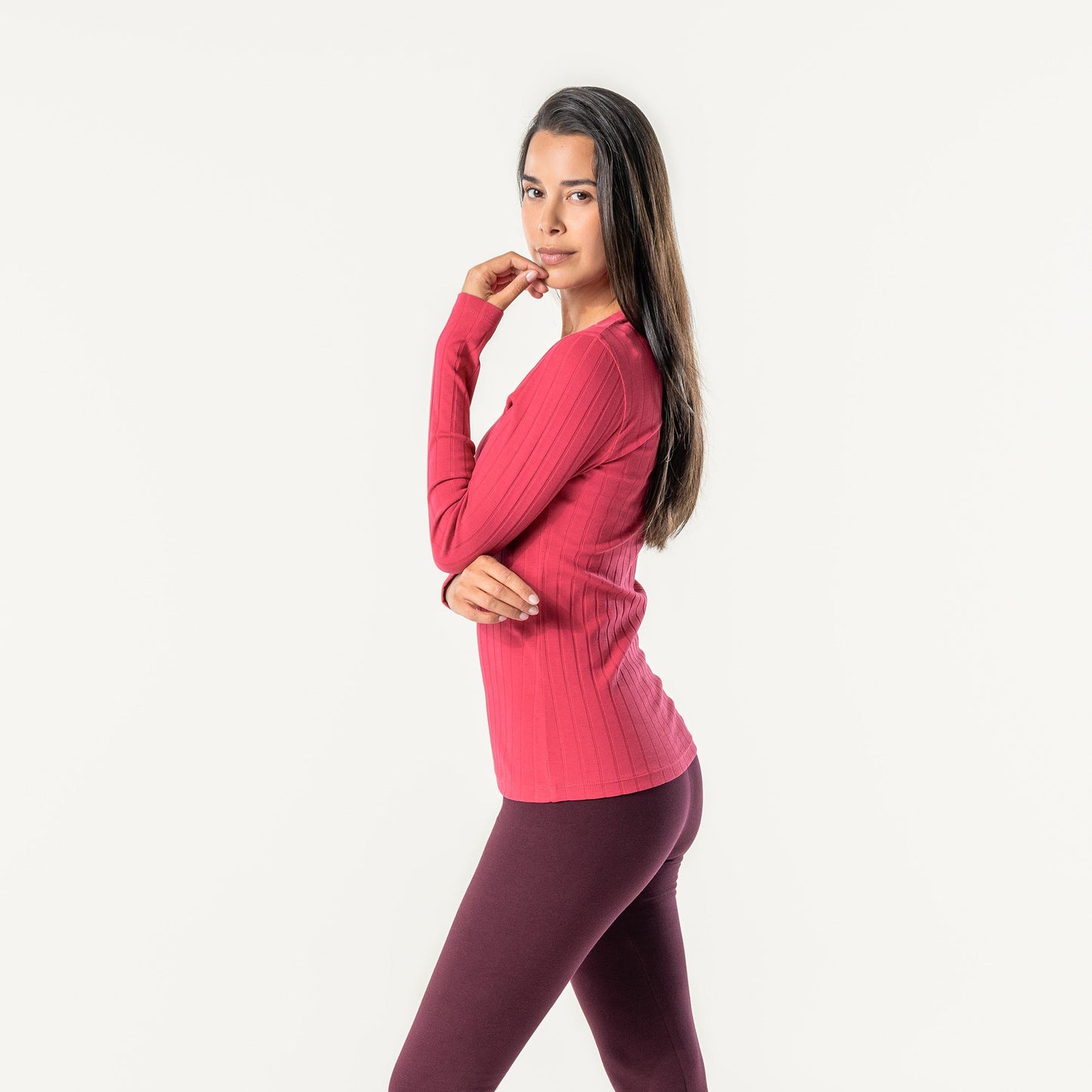 Organic Cotton Ribbed Long Sleeve T-Shirt – Womens