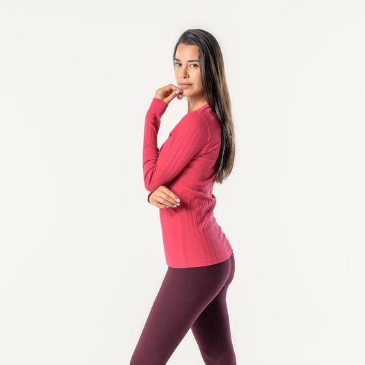 Organic Cotton Ribbed Long Sleeve T-Shirt – Womens