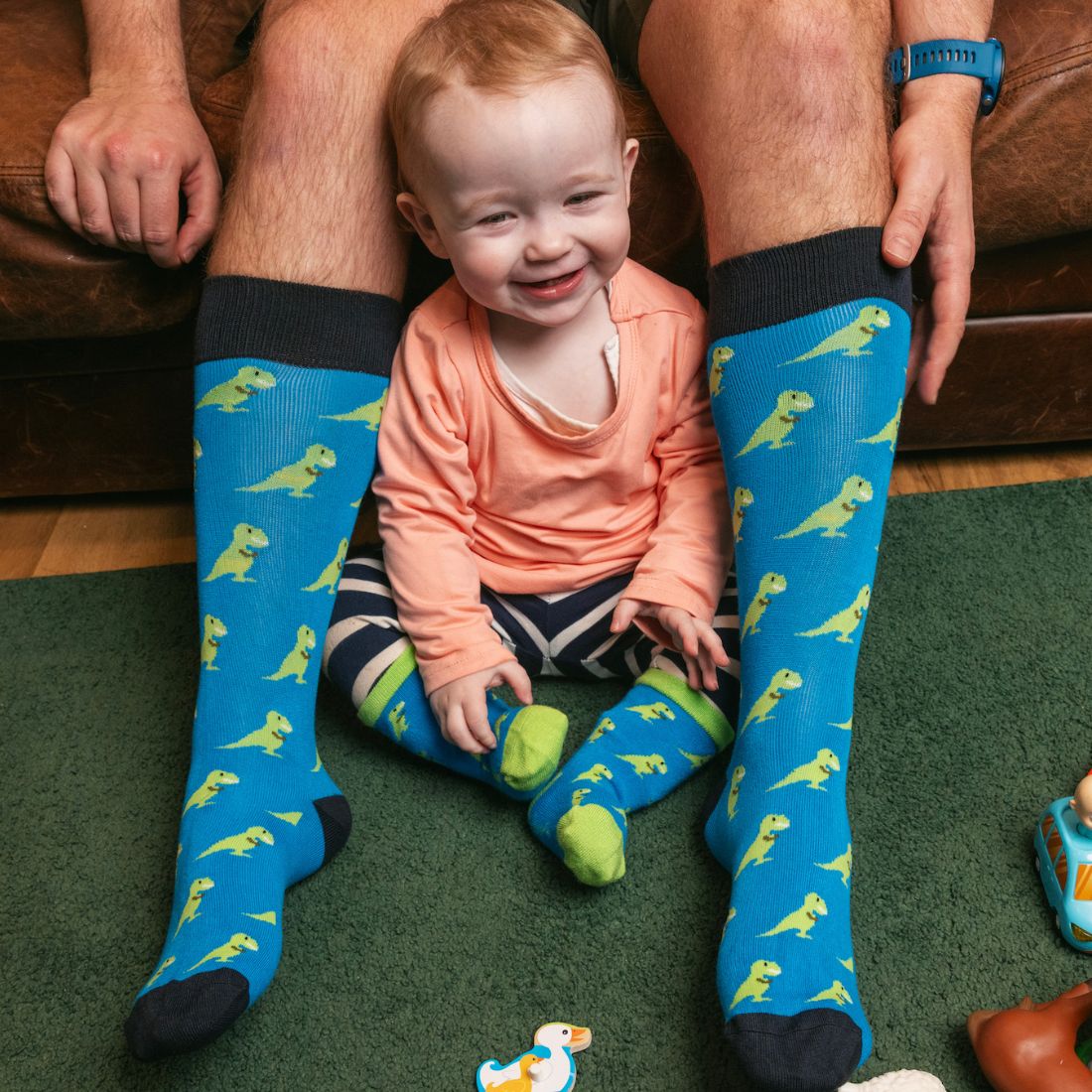 T-Rex Matching Bamboo Socks – Adult & Child
