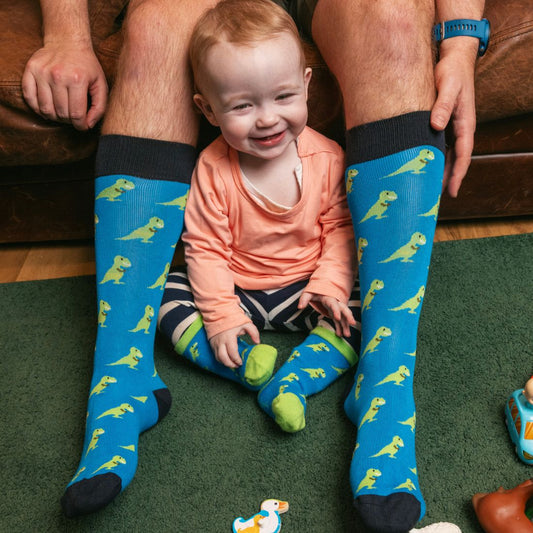T-Rex Matching Bamboo Socks – Adult & Child