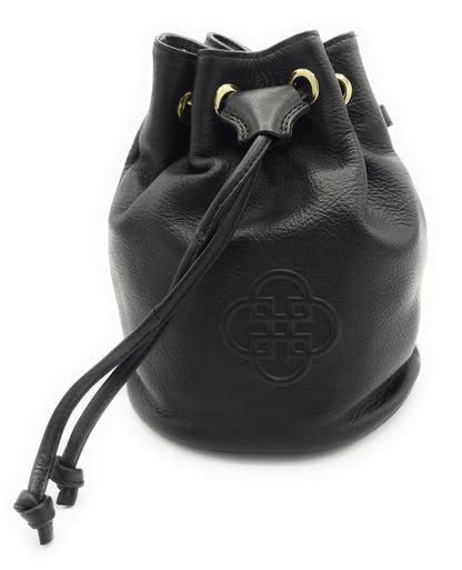 Pixie Leather Drawstring Crossbody Bag