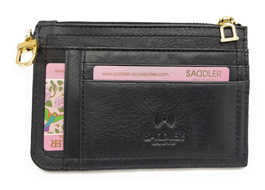 Saddler Piper Leather Top Zip Card Holder