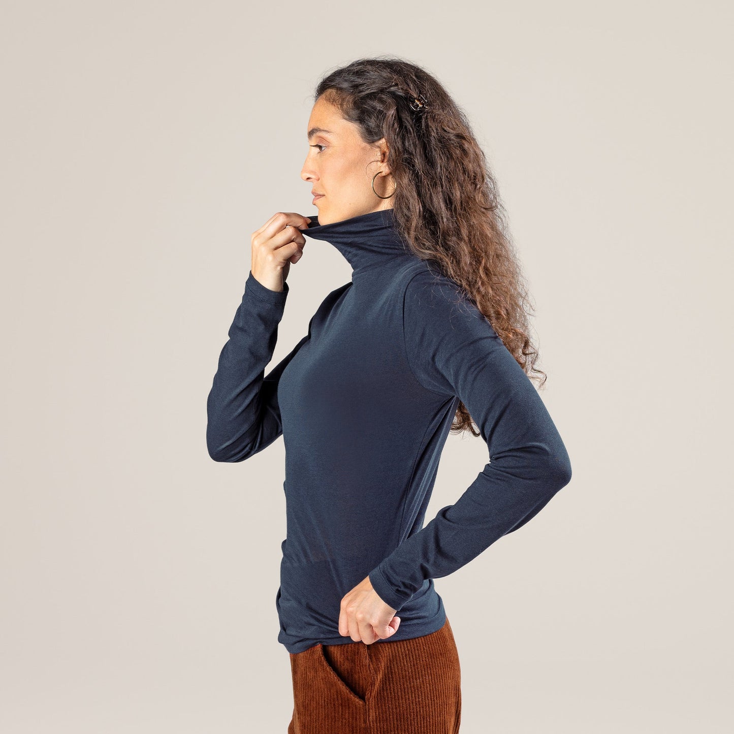 Organic Cotton Turtleneck T-Shirt – Womens