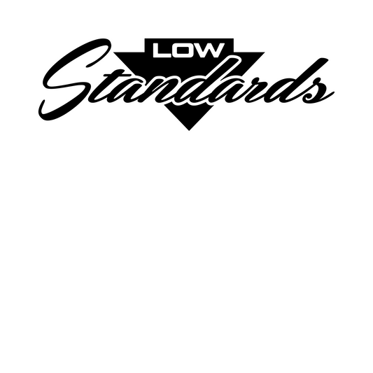 Black 'LOW Standards' logo on a white background