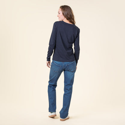 Organic Long Sleeve V-neck: Womens