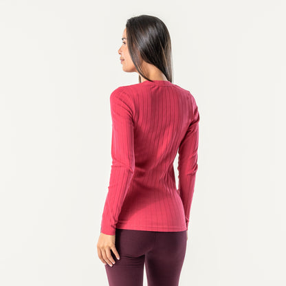 Organic Cotton Ribbed Long Sleeve T-Shirt – Womens