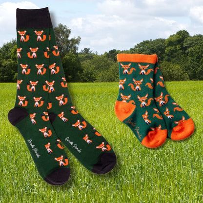 Fox Matching Bamboo Socks – Adult & Child