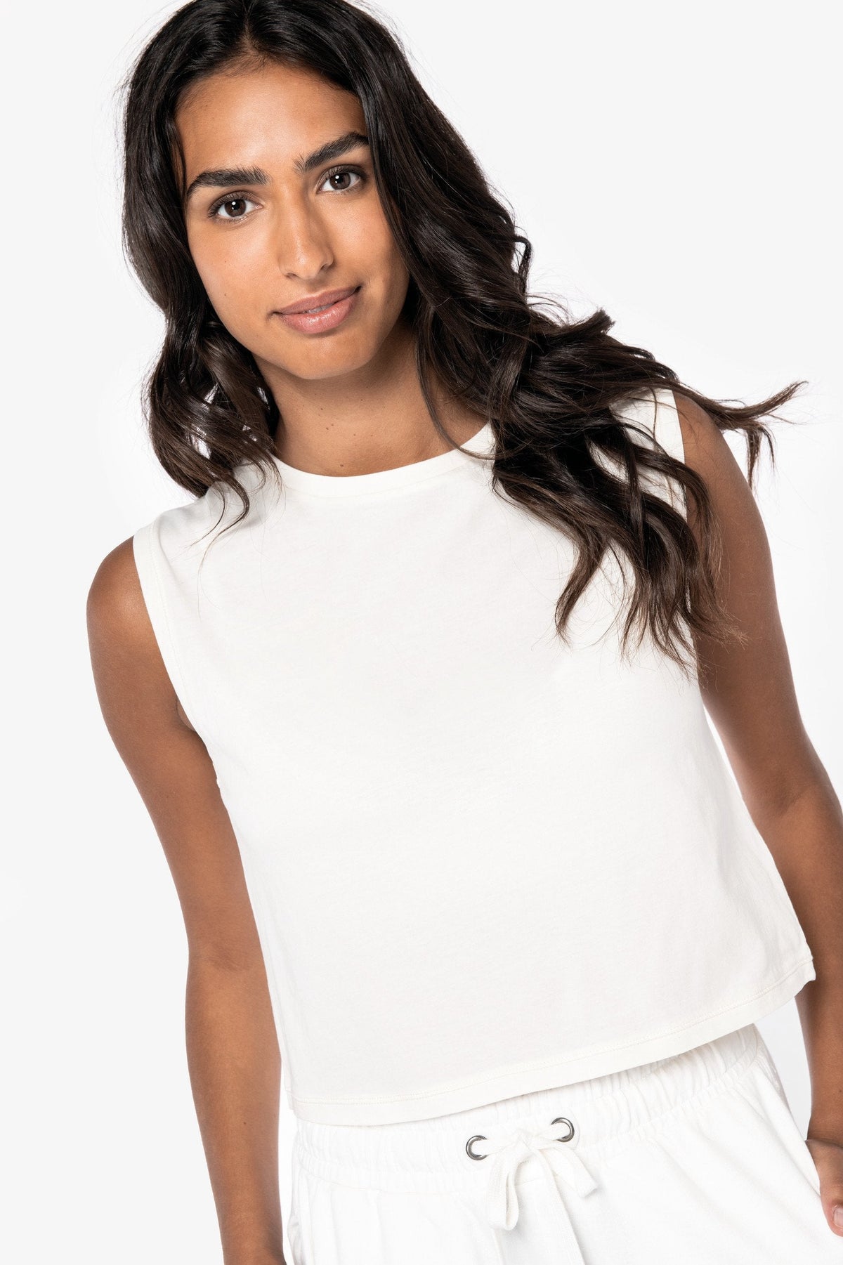 Earth Wardrobe Organic Cotton Faded Cropped Tank Top: Womens